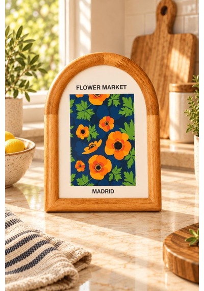 Atbyhome Tokyo Kemer Ahşap Çerçeve 15x20 Cm - Kavisli Masa Üstü Fotoğraf Çerçevesi Ve Dekoratif Tablo