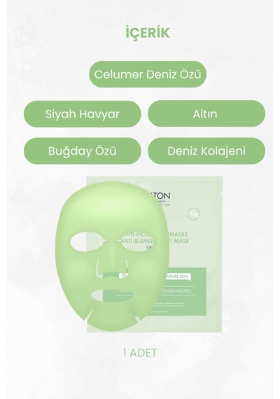 Yağlı Akneli Ciltler Için Deniz Mineralli Sivilce Karşıtı Face Care Vegan Kağıt Maske - 129183902