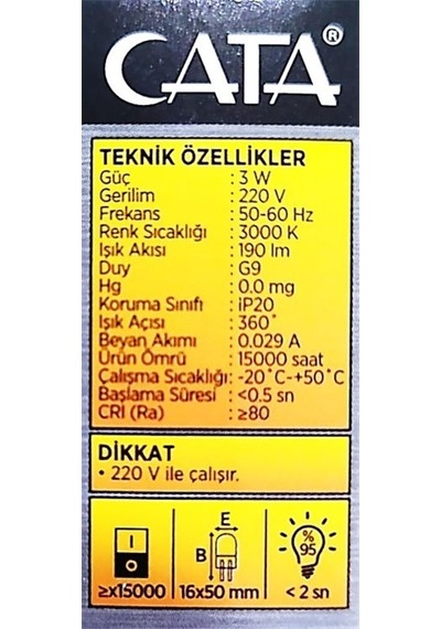 Ct-4252 G4 Duy 12 Volt Kapsül Ampul 4 W Günışığı 10 Adet