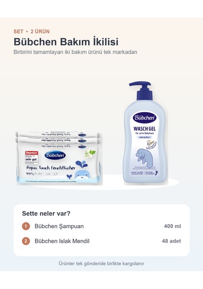Bübchen Bakım İkilisi 2 Parça: Şampuan + Islak Mendil