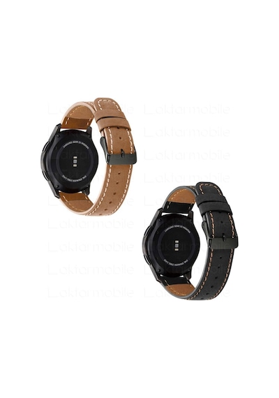 Samsung Uyumlu Galaxy Watch 3 45 Mm Deri Kordon Premium Dikişli Deri Kay
