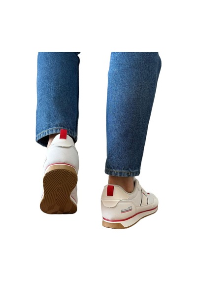 Erkek Günlük Sneaker Spor Ayakkabı Beyaz - Kırmızı-Beyaz - Kırmızı