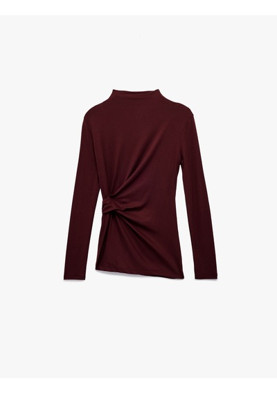 Koton Koton X Melis Ağazat - Slim Fit Uzun Kollu Dik Yaka Aksesuar Detaylı Tişört Bordo 6wak50278ek Bordo Koton Koton X Melis Ağazat - Slim Fit Uzun Kollu Dik Yaka Aksesuar Detaylı Tişört Bordo 6wak50278ek Bordo