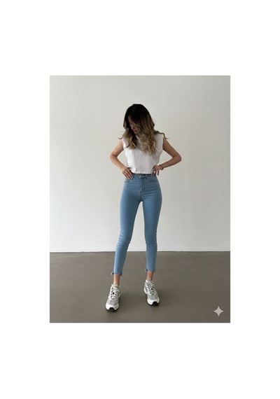 Zdnjeans Dar Paça Kot Pantolon Orta Mavi