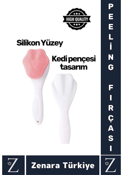 Premium Ergonomik Saplı Sevimli Tasarım Cilt Bakım Yüz Makyaj Temizleme Masaj Etkili Peeling Fırçası
