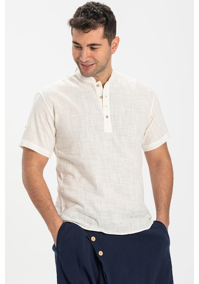 Kısa Kol Şile Bezi Bodrum Erkek T-shirt Krem 3002-krem Krem