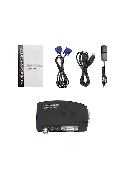 BNC - VGA Video Dönüştürücü Bileşik S-Video Girişi - PC VGA Çıkış