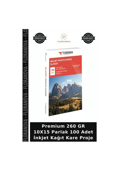 Premium 260 Gr 10x15 Parlak 100 Adet İnkjet Kağıt Kare Proje