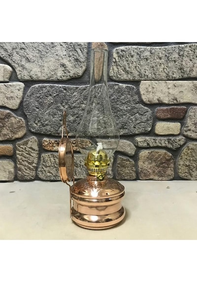 Aynalı Gaz Lambası Büyük Boy, G10321 Bakır