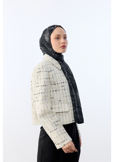 Mirsoy Scarf Asya Etnik Desen Şal Siyah