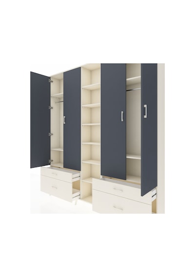 Arges Dolap 12 Raflı 4 Çekmeceli 2 Askılı 220x30x243 Aytaşı-antrasit/aytaşı Antrasıt/aytası Arges Dolap 12 Raflı 4 Çekmeceli 2 Askılı 220x30x243 Aytaşı-antrasit/aytaşı Antrasıt/aytası