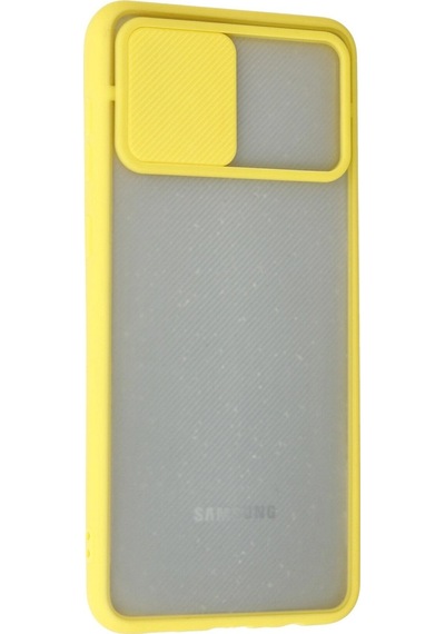 Samsung Galaxy A02 Kılıf Palm Buzlu Kamera Sürgülü Silikon - Sarı
