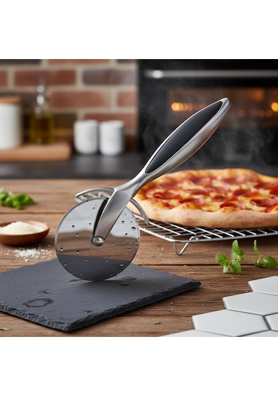 Deconox Paslanmaz Çelik Pizza Dilimleyici Ve Kesici - Ergonomik Saplı Profesyonel Hamur Kesme Bıçağı - Parmak Koru Diğer