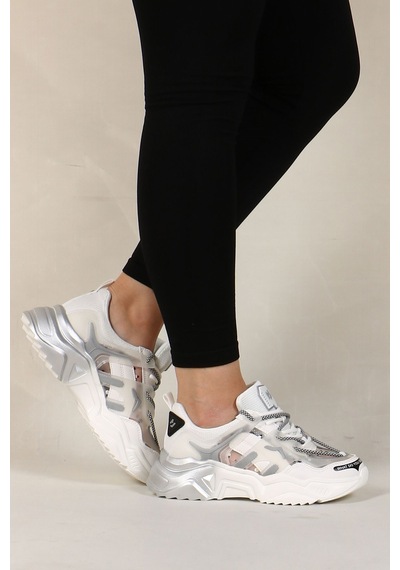 Hammer Jack Riga Z 101-21430-z Kadın Sneaker Spor Ayakkabı Beyaz - Gümüş