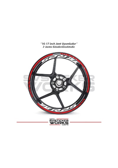 Yamaha Yzf-r25 Jant Sticker Dış Ve İç Set Sticker Jant Şeridi Kırmızı