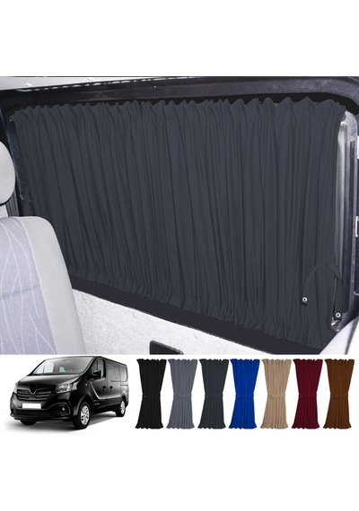 Pandami Renault Trafic 2015+ Uyumlu Füme Raylı Oto Perde Takımı
