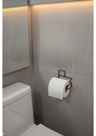 Yapışkanlı Metal Siyah Tuvalet Kağıtlığı Wc Kağıtlık Tuvalet Kağıtlık Askısı Siyah
