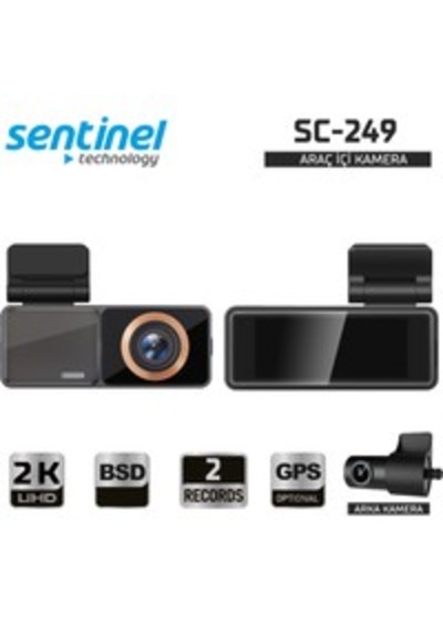 Sentinel Sc-249 2k 3.2 İnc Kayıt Cihazı Dokunmatik Ekran 2 Kameralı