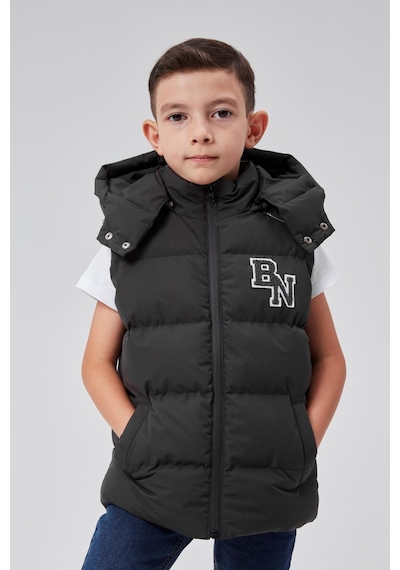 Benitto Kids Kapüşonlu Erkek Çocuk Şişme Yelek 51310 Gri