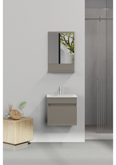 Biani Tome 50 Cm Banyo Dolabı Renk Latte