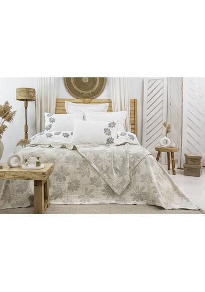 Jasmin 7 Parça Gelin Seti Gri 240 X 260 Cm Gri
