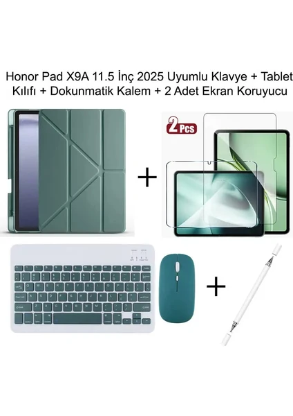 Honor Pad X9a 11.5 İnç 2025 Uyumlu Standlı Kılıf Dokunmatik Kalem Ve Klavye Set Arka Kapak Honor Pad X9a 11.5 İnç 2025 Uyumlu Standlı Kılıf Dokunmatik Kalem Ve Klavye Set Arka Kapak