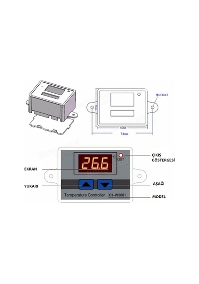 Xh-w3001 220v Ac Dijital Termostat Akvaryum Kuluçka Makinesi XH-W