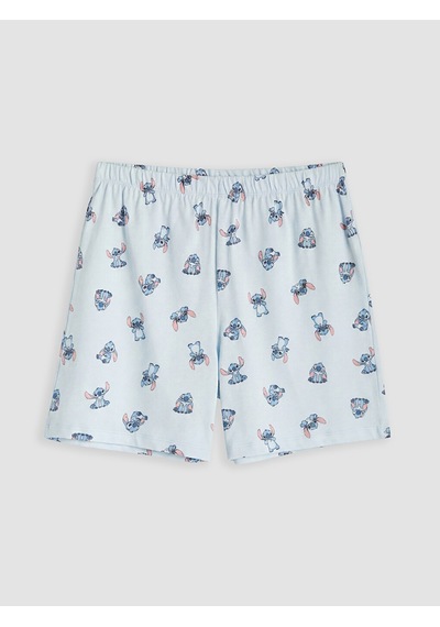 Lcw Young Mavi Stitch Baskılı Kadın Şortlu Pijama Takımı Lcw Young Mavi Stitch Baskılı Kadın Şortlu Pijama Takımı