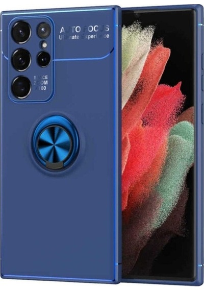 Galaxy S22 Ultra Kılıf Zore Ravel Silikon Kapak Mavi