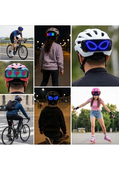 Buffer 15 Farklı Model Işıklı Led Kask Ekranı, Parlayan Dekoratif Kask Paneli, Led Kask Aksesuarı Ve Eğlenceli Kask Süs