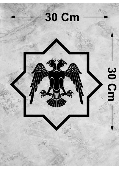 Selçuklu Kartalı Sticker Selçuklu Yıldızı Sticker - Araba Oto Motosiklet Karavan Cam Laptop Etiket - 00228 30x30 Cm