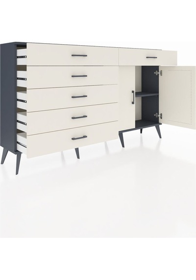 Arges Konsol Tek Raflı 6 Çekmeceli 2 Kapaklı 176x30x99 Antrasit-a Antrasit-aytaşı Arges Konsol Tek Raflı 6 Çekmeceli 2 Kapaklı 176x30x99 Antrasit-a Antrasit-aytaşı