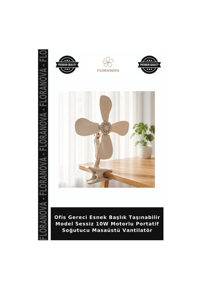 Ofis Gereci Esnek Başlık Taşınabilir Model Sessiz 10w Motorlu Portatif Soğutucu Masaüstü Vantilatör