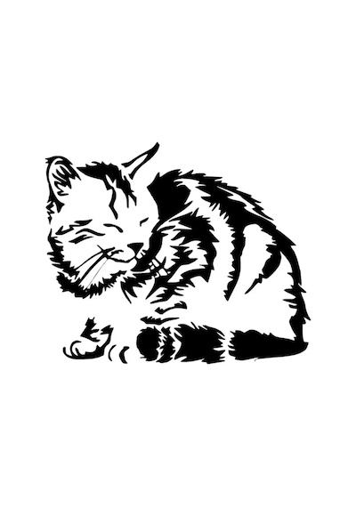 Uyuyan Kedi Sticker Oto Motor Laptop Duvar Folyo Sticker 10x8 Cm