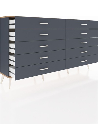Arges Konsol 10 Çekmeceli 176x30x99 Antrasit-çam/antrasit Antrasit-çam/antrasit Arges Konsol 10 Çekmeceli 176x30x99 Antrasit-çam/antrasit Antrasit-çam/antrasit