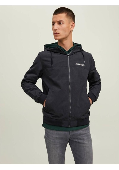 Jack & Jones Erkek Kapüşonlu Siyah Bomber Ceket - 12200208 Siyah