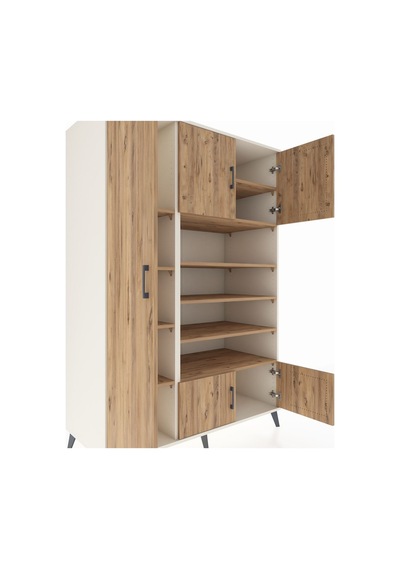 Kronos Dolap 10 Raflı 5 Kapaklı 132x59x195 Aytaşı-çam/çam Aytaşı