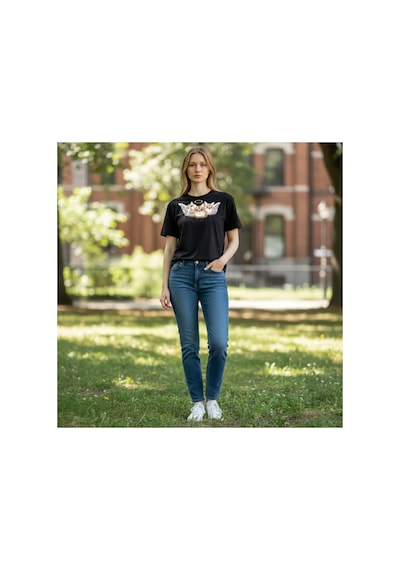 Urbantrendstore Unisex Sağlıklı Kal Baskılı Basic Oversize Fit Rahat Geniş Salaş T-shirt Günlük Tişört Beyaz