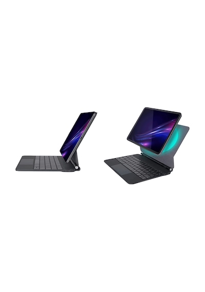 Apple Uyumlu iPad  11. Nesil A16 2025 Magic Style Manyetik Yapışmalı Klavyeli Tablet Kılıfı Klavyeli Kılıf