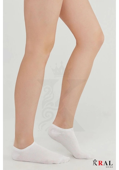 Kral Socks Kadın - Erkek 8 Li - 8 Çift Pamuklu Terletmez Yazlık Görünmez Çorap Seti Beyaz