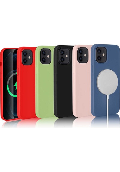 Apple Uyumlu iPhone 12 Mini Kılıf Zore Silksafe Wireless Kapak Kırmızı