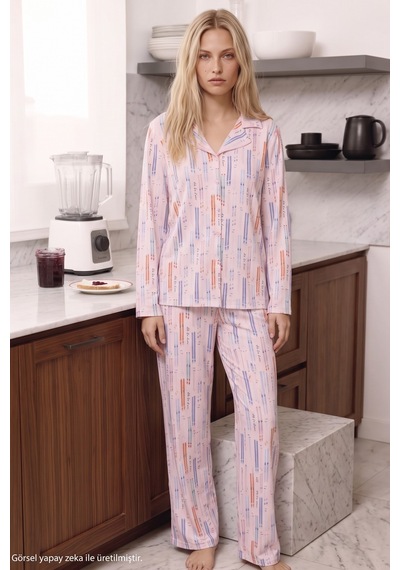 Siyah İnci Pembe Desenli Termal Kumaşlı Ultra Soft Yumuşak Düğmeli Örme Pijama Takımı 26226127 Siyah İnci Pembe Desenli Termal Kumaşlı Ultra Soft Yumuşak Düğmeli Örme Pijama Takımı 26226127