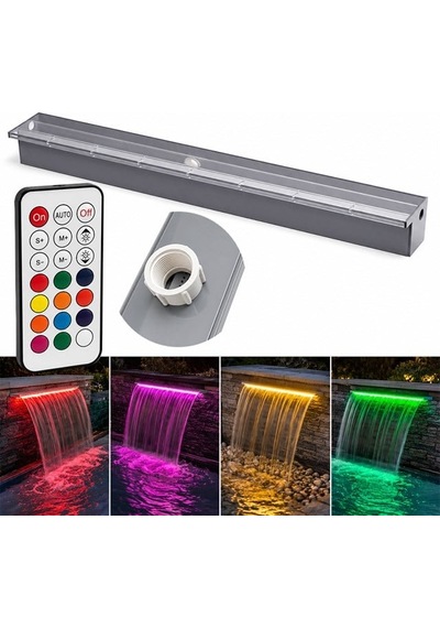 Powermaster Pm-37795 Havuz Ve Bahçe Şelale Başlığı 90cm Rgb Led'li Uzaktan Kontrollü