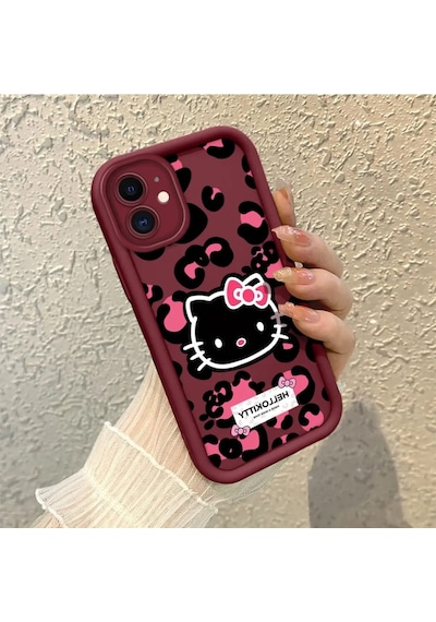 Apple  iPhone 11 Uyumlu Darbeye Dayanıklı Kamera Korumalı Bordo Silikon Baskı Desenli Kılıf
