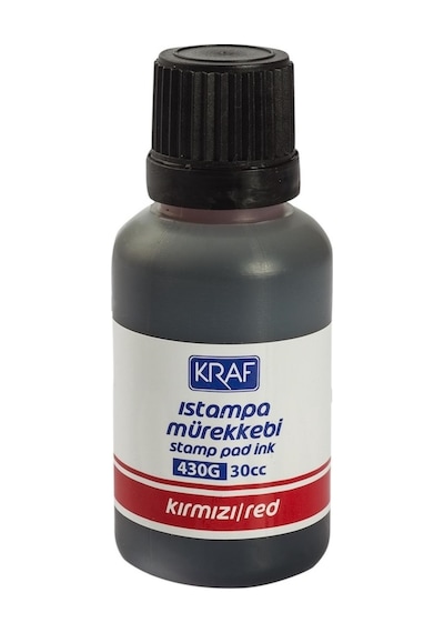 KRAF ISTAMPA MÜREKKEBİ 30CC KIRMIZI 430G (12 Adet)