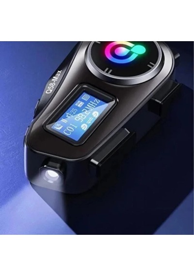 Ers Q58 Motorsikletler İçin Fener Özellikli Sd Kart Bölümlü Lcd Ekranlı Kablosuz Bluetooth Kulaklıklı Suya Dayanıklı Kask Kulaklığı
