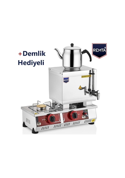 Remta 15 Model Tek Demlikli Gazlı (Ce) -13 Lt. Çay Kazanı+Demlik