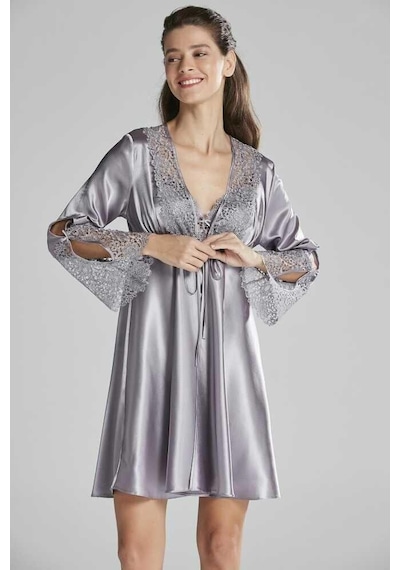 Pierre Cardin 6'lı Kaplı Midi Gecelik Sabahlık Set 6625 Royal Royal