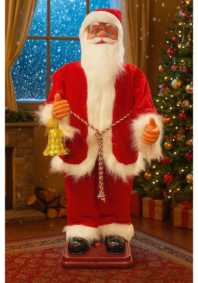 Waldern Yılbaşı 130cm Hareketli Noel Baba Şarkı Söyler