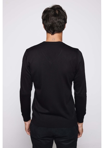 Tudors Slim Fit Dar Kesim V Yaka Tüylenmeyen Yumuşak Doku Beyaz Erkek Kazak-28766-beyaz Beyaz